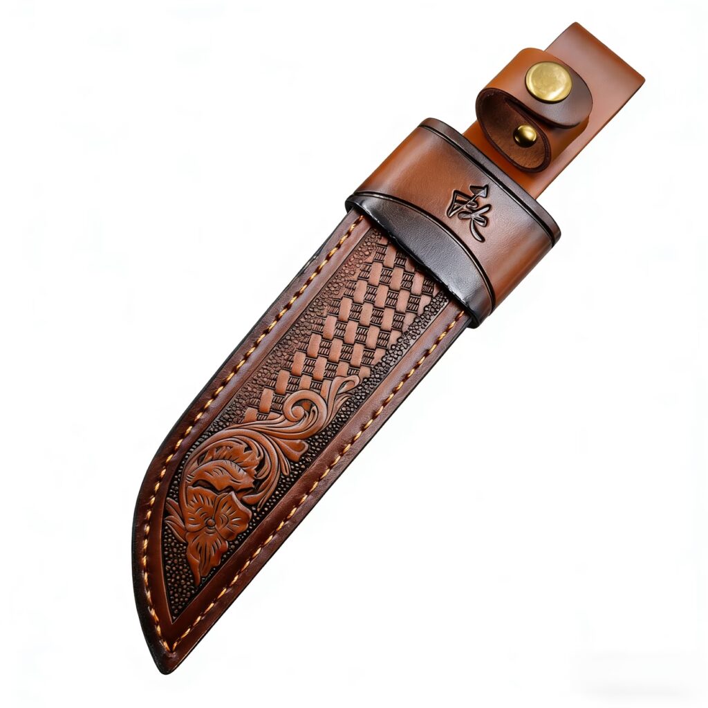 Bőrtok Dombornyomott Mintával, Bőr kés tok